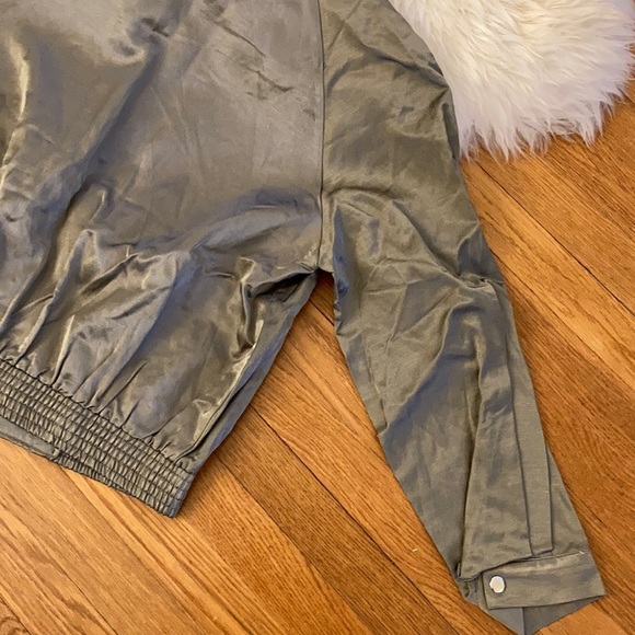Zara Zip-Front Full-Sleeve Satin Bomber Jacket - Picture 6 of 12